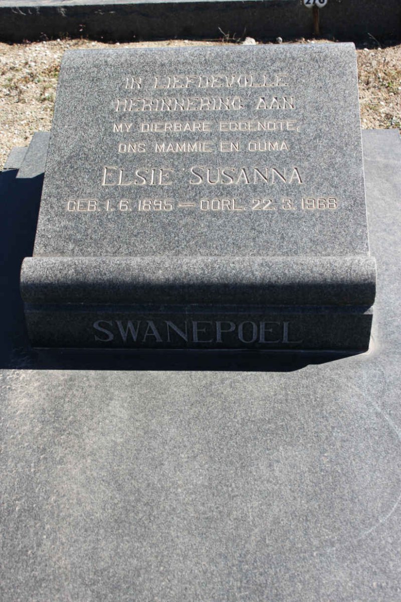 SWANEPOEL Elsie Susanna 1895-1968