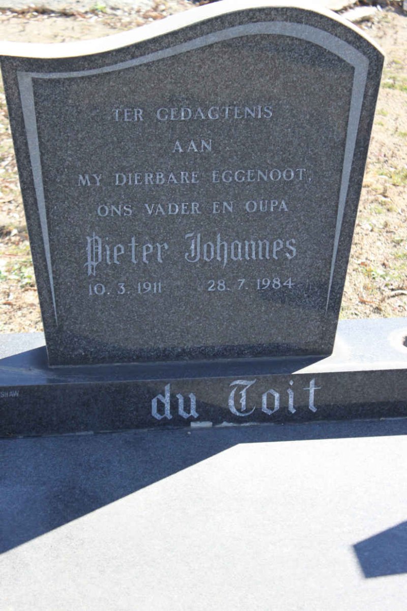 TOIT Pieter Johannes, du 1911-1984