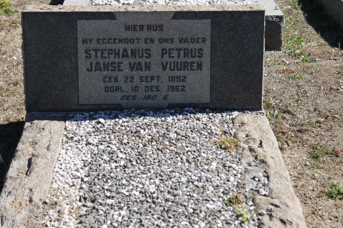 VUUREN Stephanus Petrus, Janse van 1892-1962