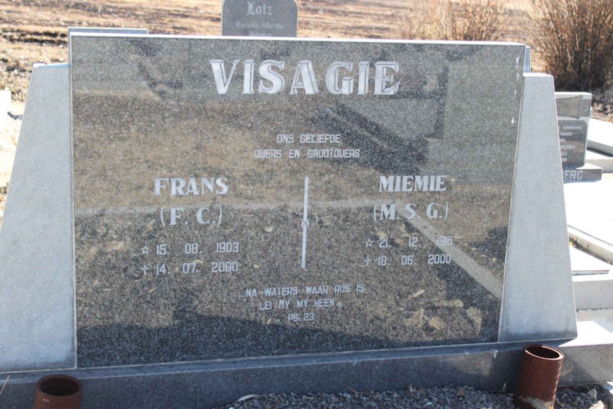 VISAGIE F.C. 1903-2000 &amp; M.S.G. 1916-2000