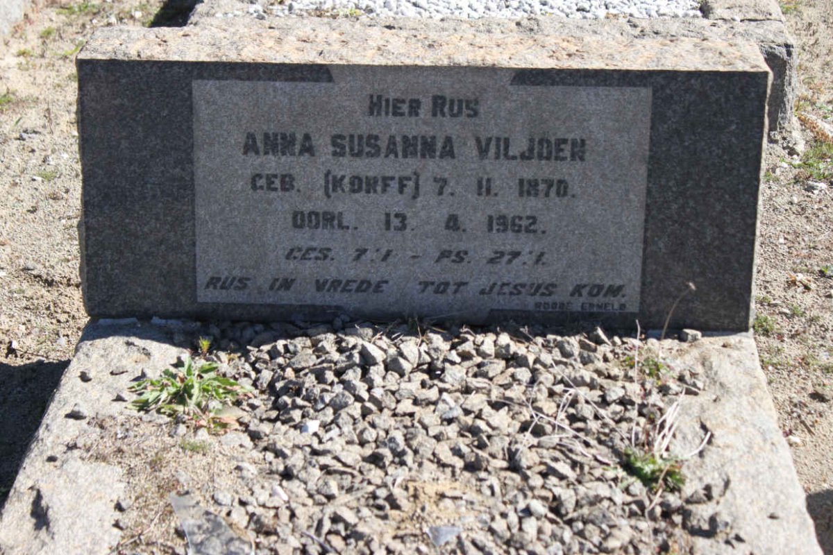 VILJOEN Anna Susanna nee KORFF 1870-1962