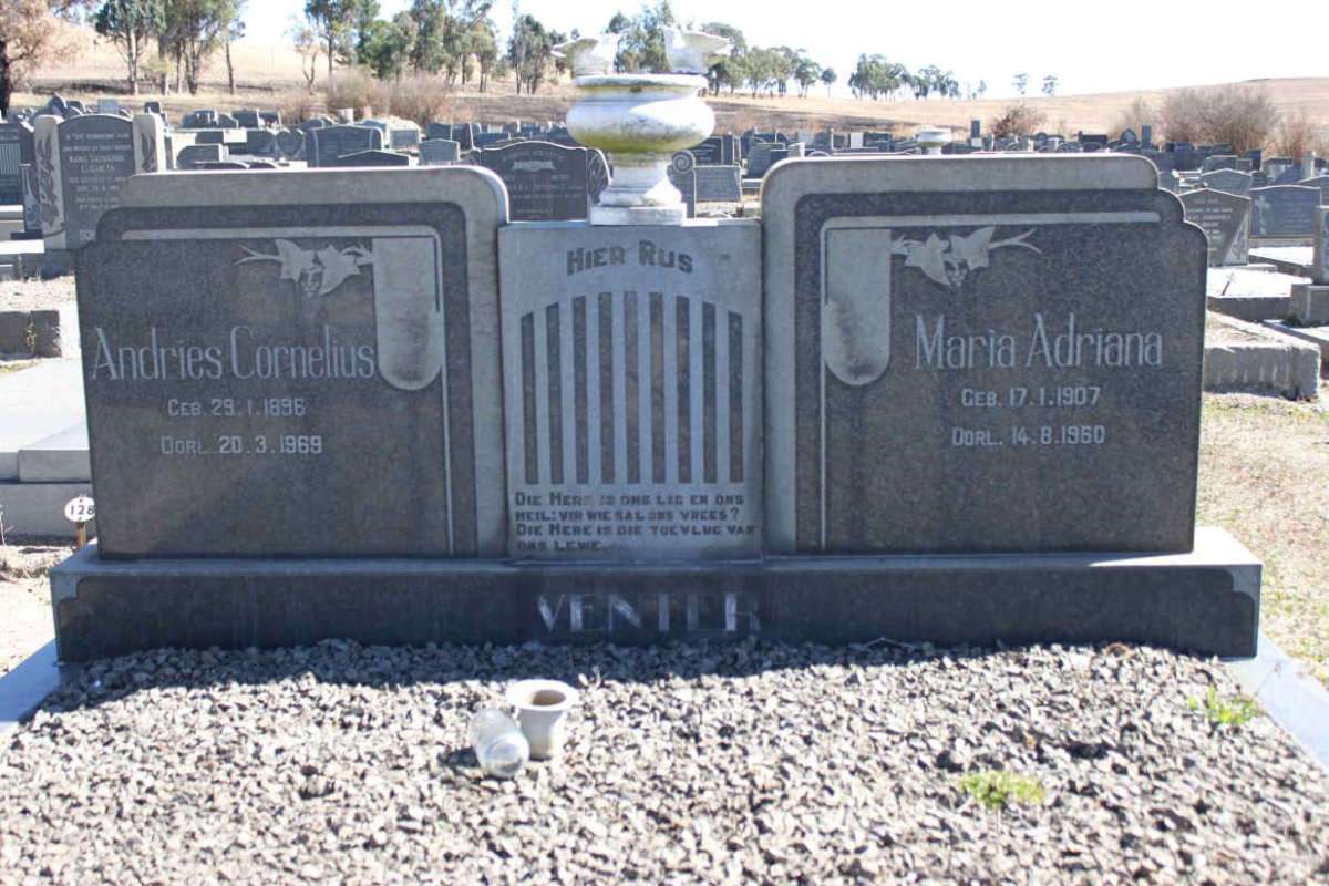 VENTER Andries Cornelius 1896-1969 &amp; Maria Adriana 1907-1960