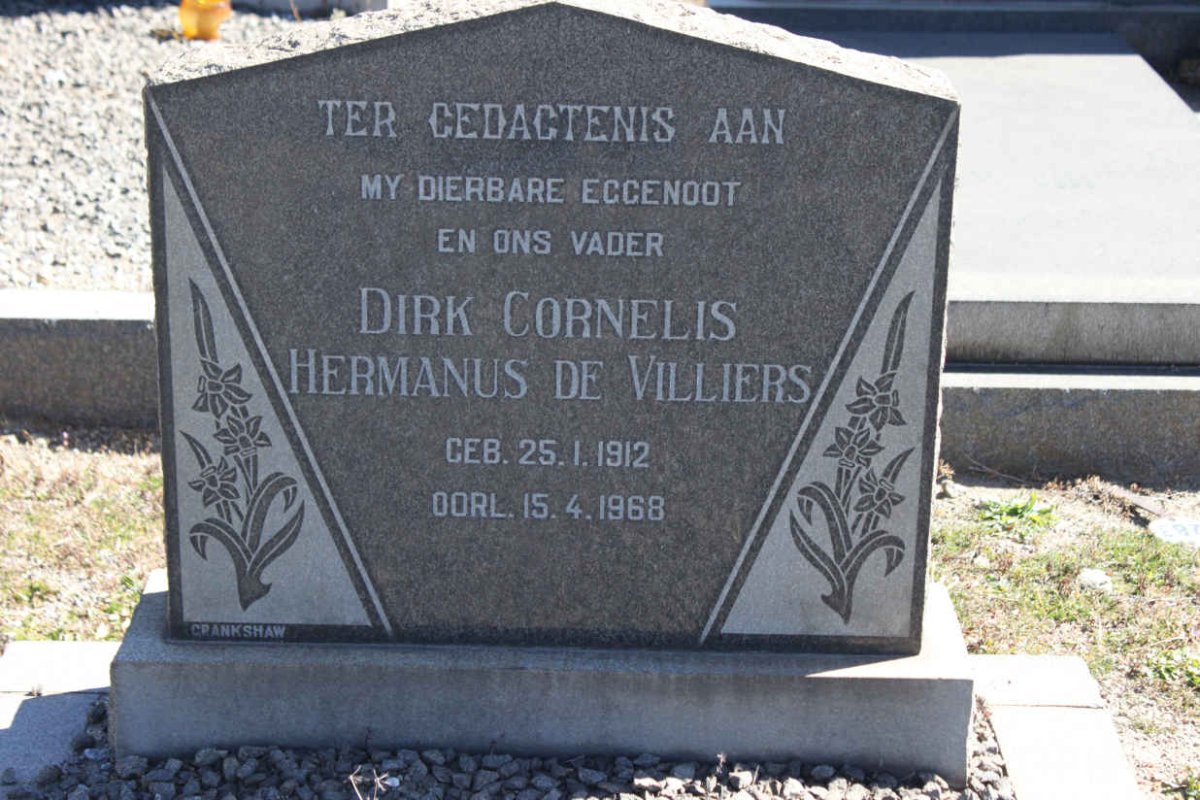 VILLIERS Dirk Cornelius Hermanus, de 1912-1968