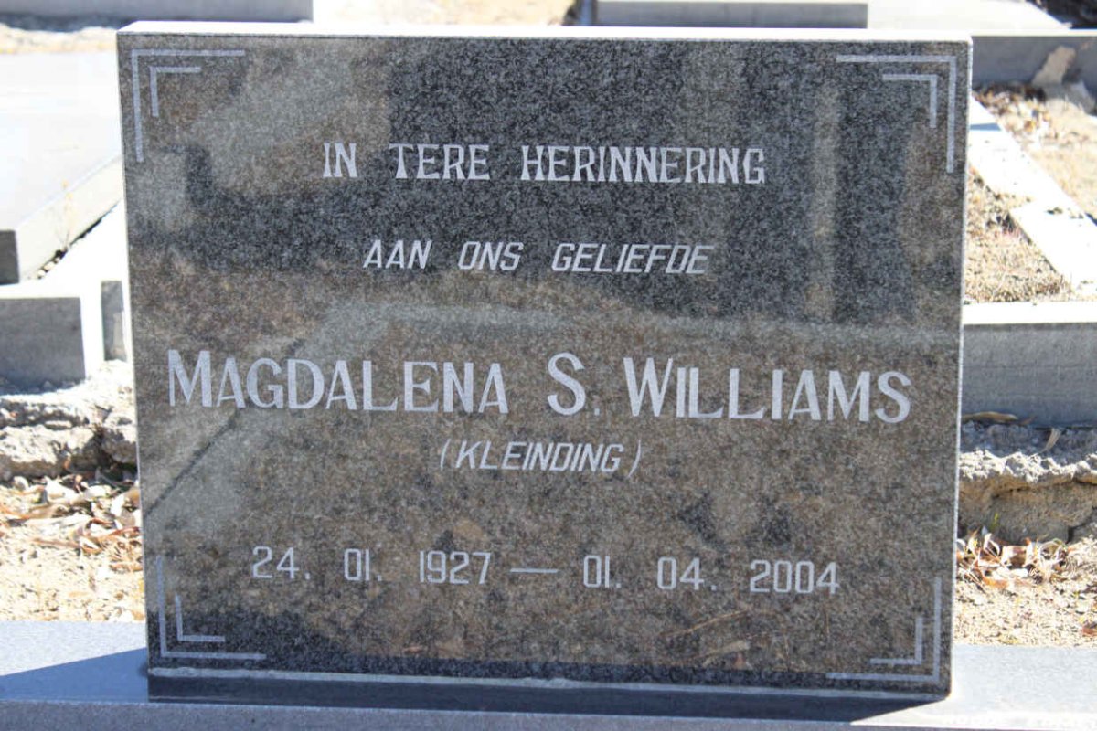 WILLIAMS Magdalena S. 1927-2004