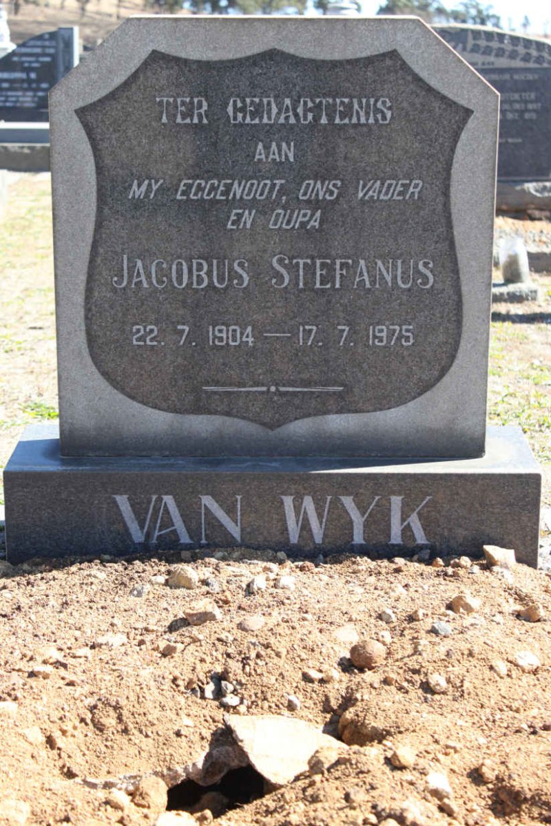 WYK Jacobus Stefanus, van 1904-1975 