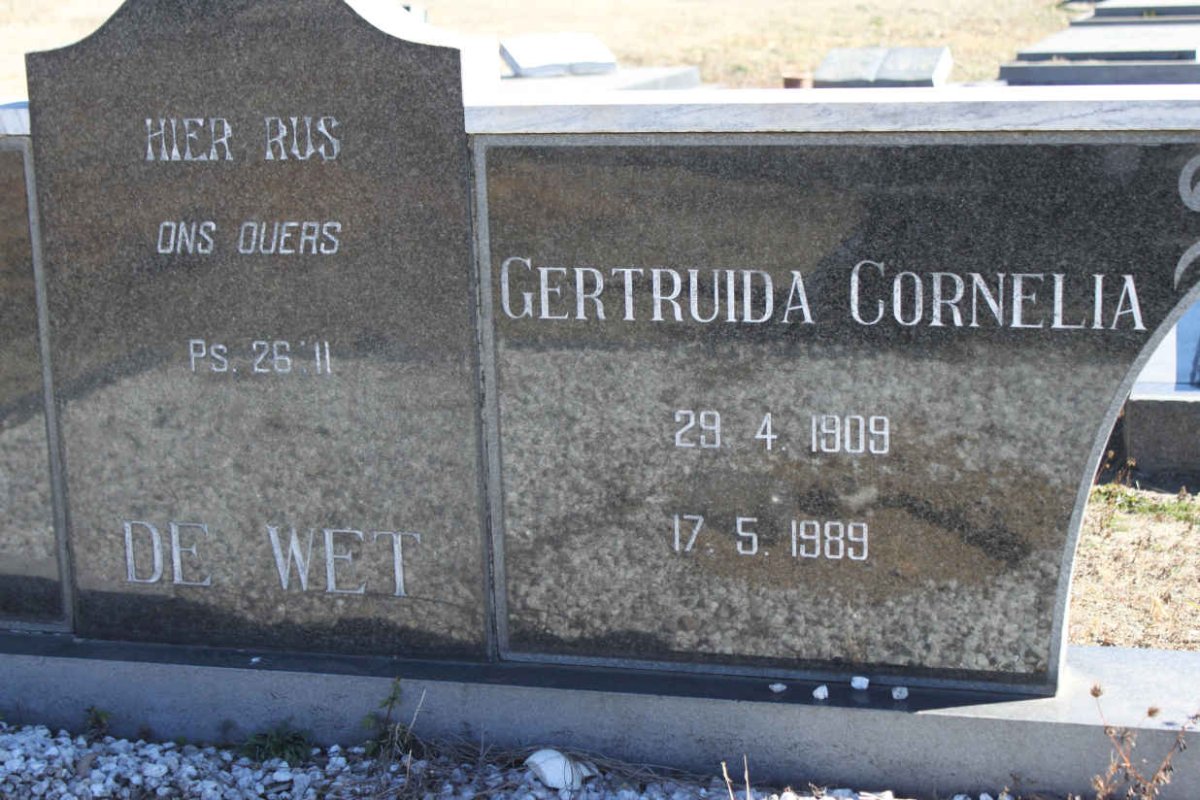 WET Getruida Cornelia, de 1909-1989