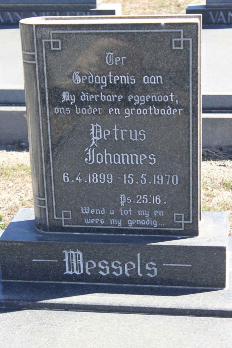 WESSELS Petrus Johannes 1899-1970