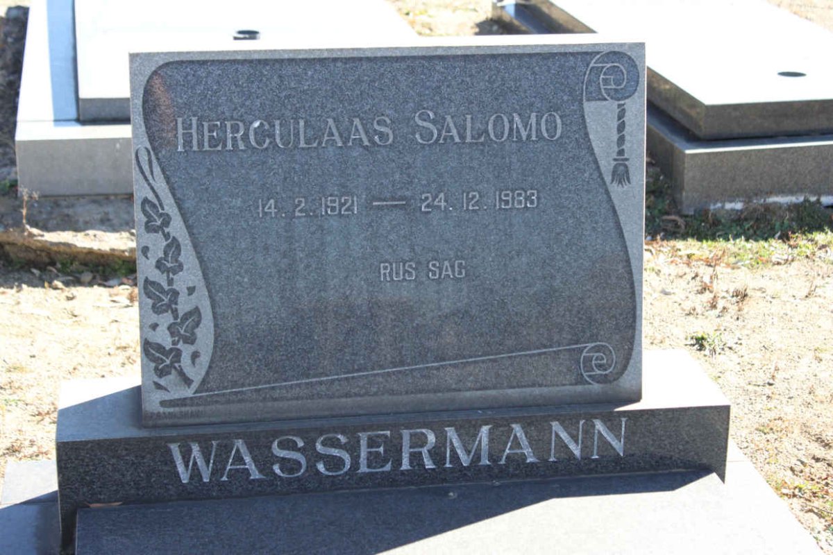 WASSERMANN Herculaas Salomo 1921-1983