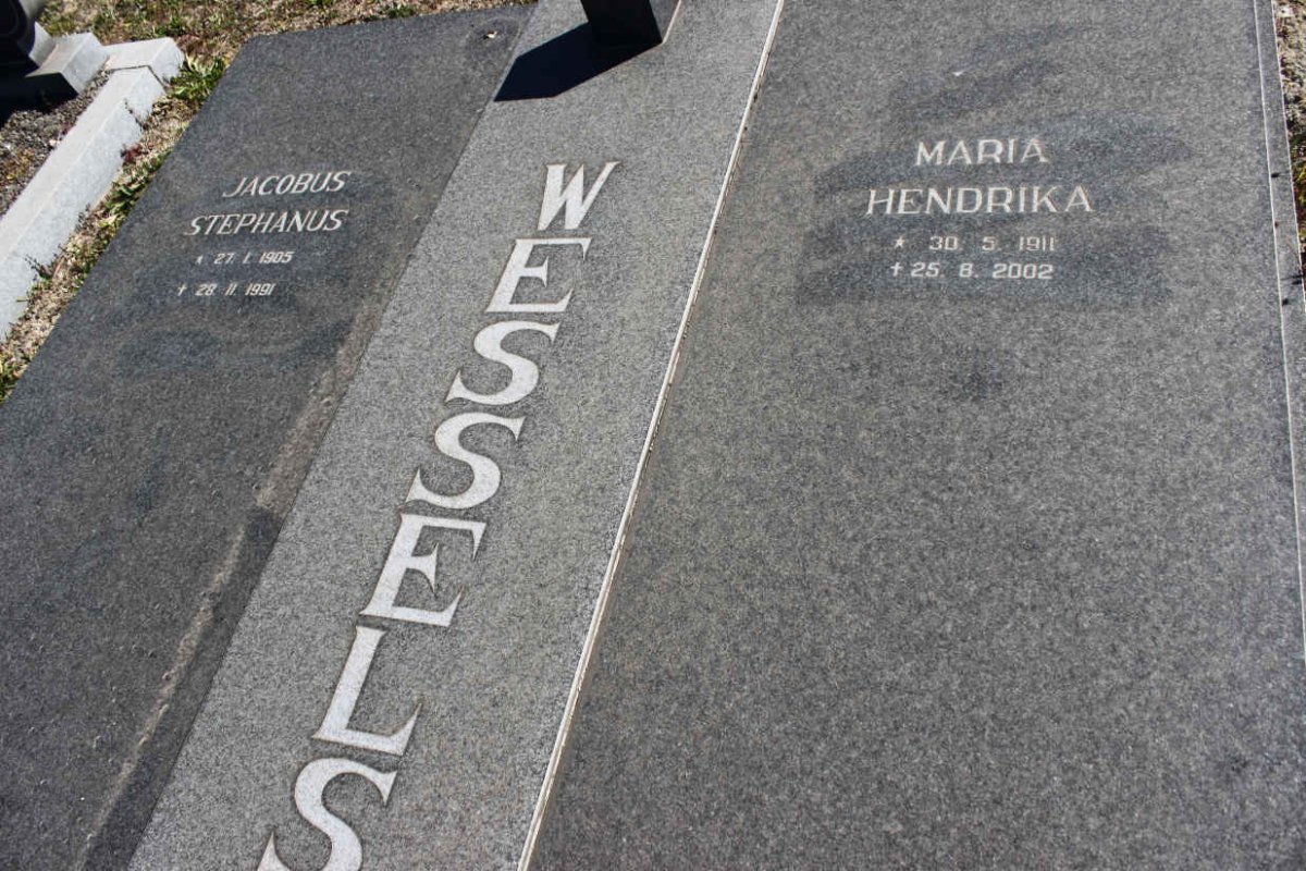 WESSELS Jacobus Stephanus 1905-1991 &amp; Maria Hendrika 1911-2002