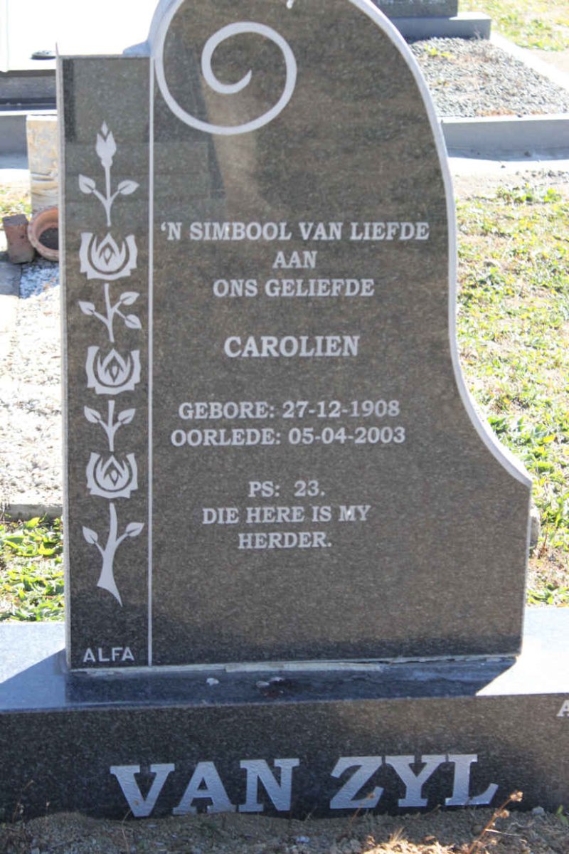 ZYL Carolien, van 1908-2003