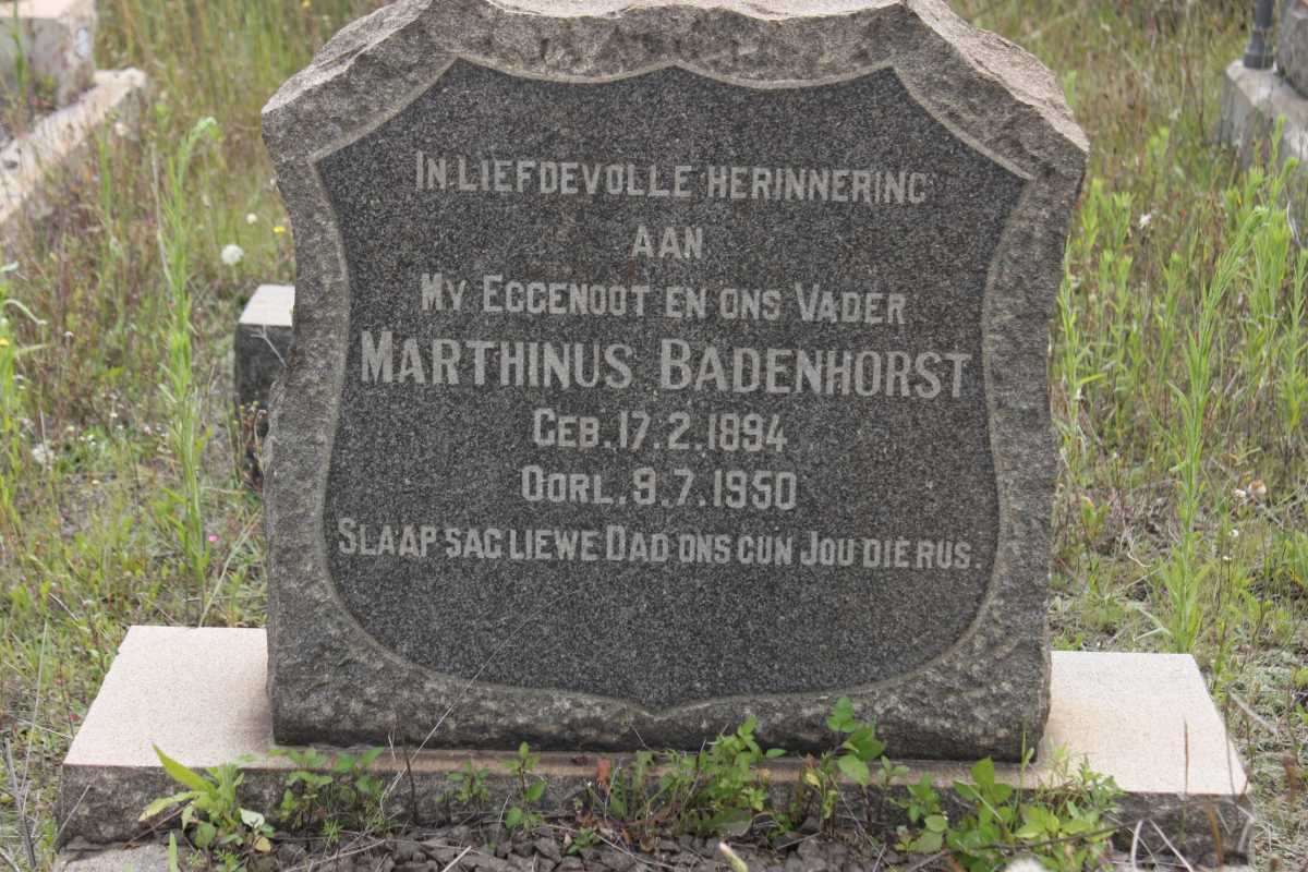BADENHORST Marthinus 1894-1950