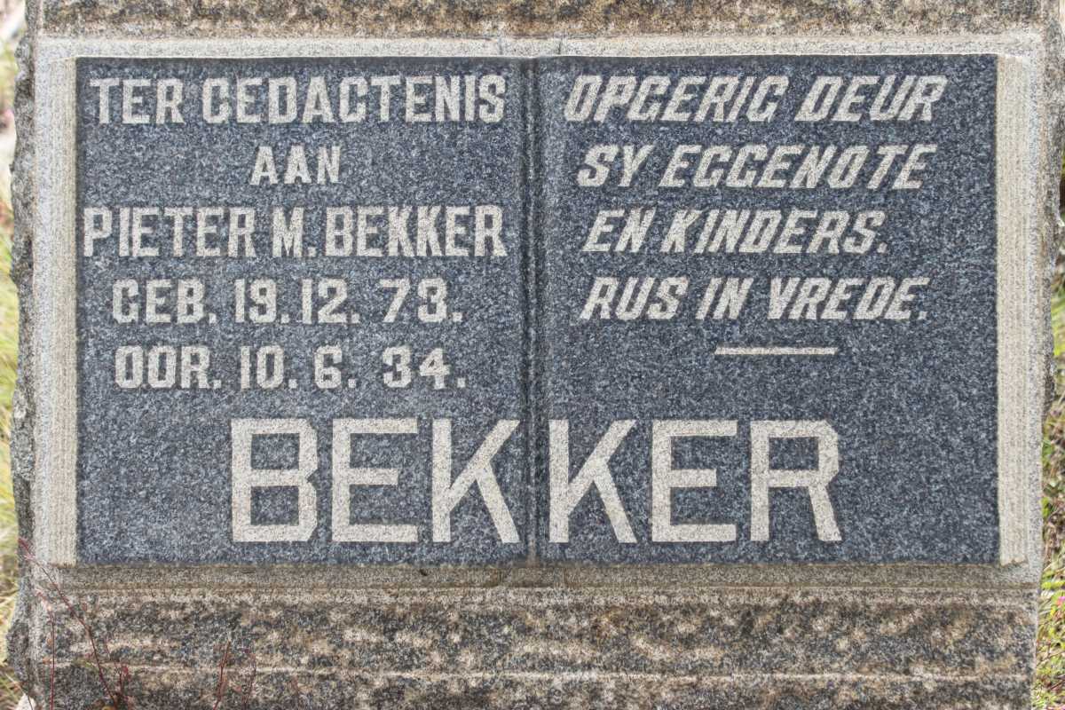 BEKKER Pieter M. 1873-1934 