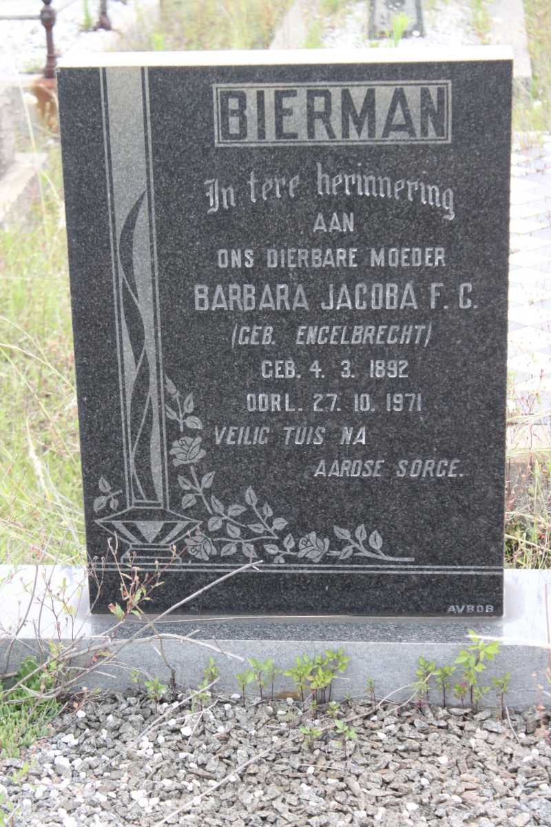 BIERMAN Barbara Jacoba F.C. nee ENGELBRECHT 1892-1971
