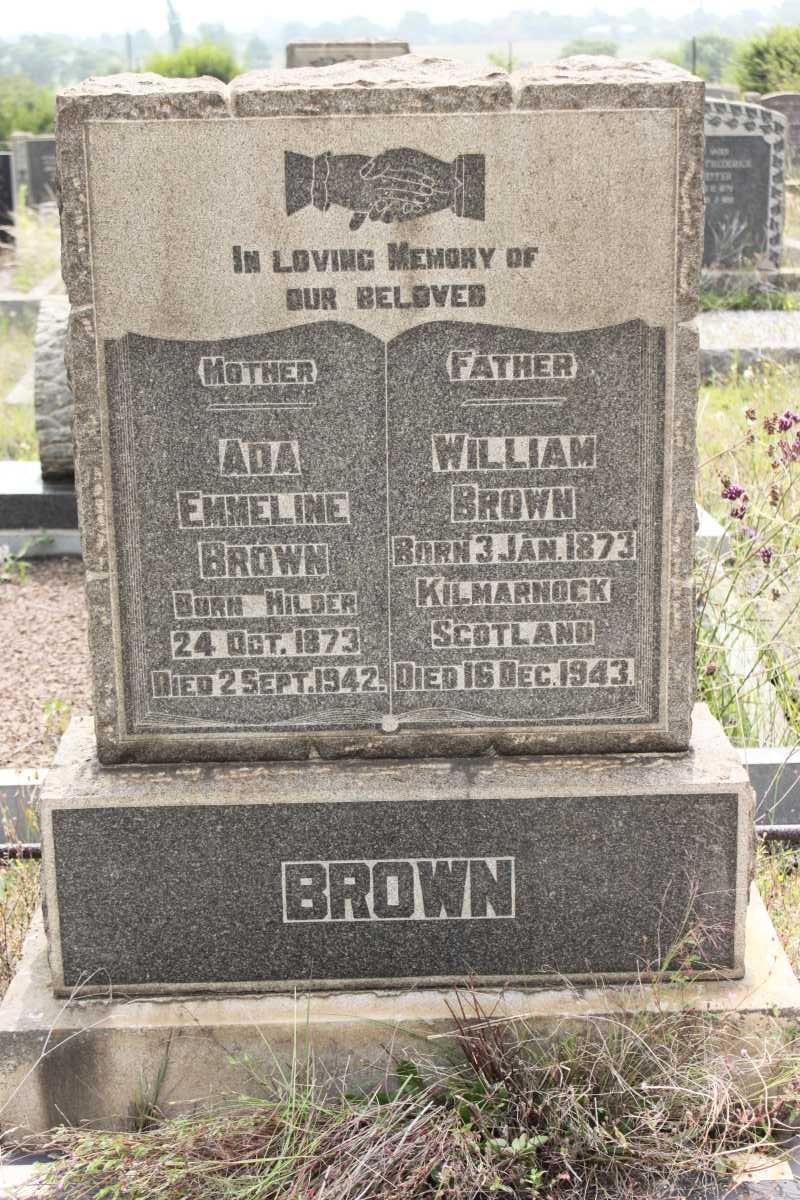 BROWN William 1873-1943 &amp; Ada Emmeline HILDER 1873-1942
