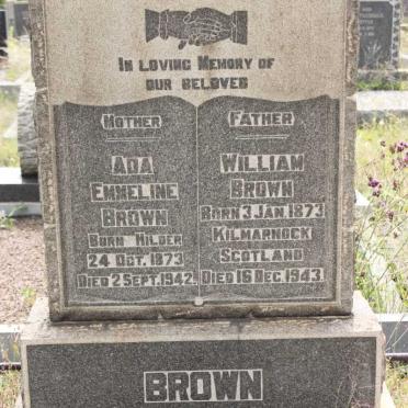 BROWN William 1873-1943 &amp; Ada Emmeline HILDER 1873-1942