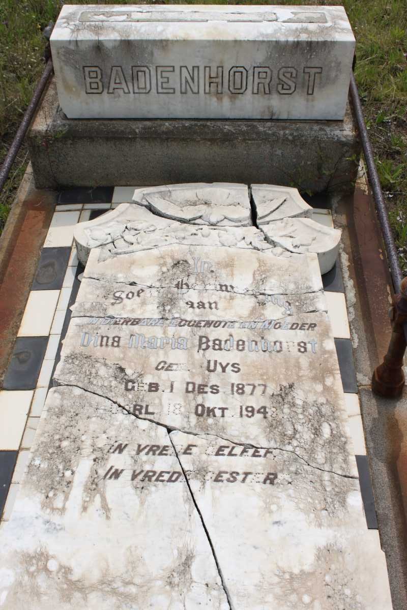BADENHORST Dina Maria nee UYS 1877-1948