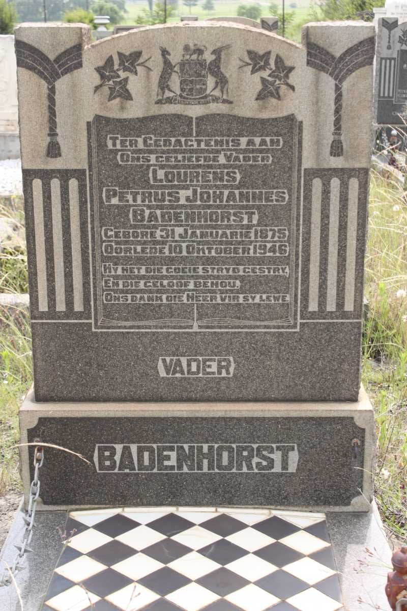 BADENHORST Lourens Petrus Johannes 1875-1946