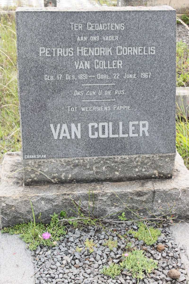 COLLER Petrus Hendrik Cornelis, van 1891-1967