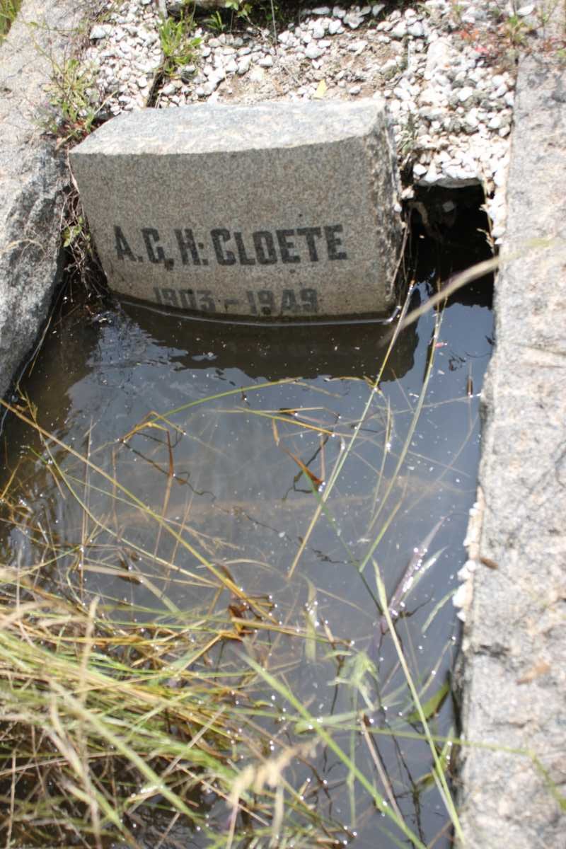 CLOETE A.G.H. 1903-1949