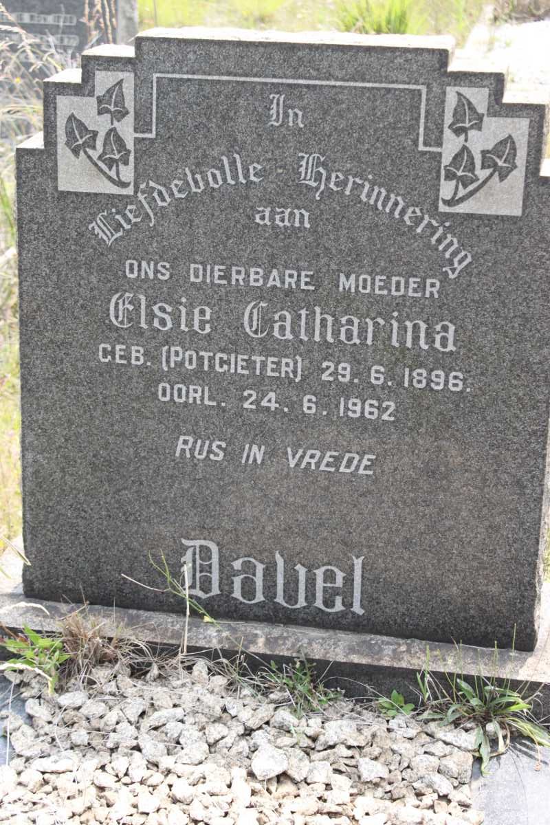 DAVEL Elsie Catharina nee POTGIETER 1896-1962