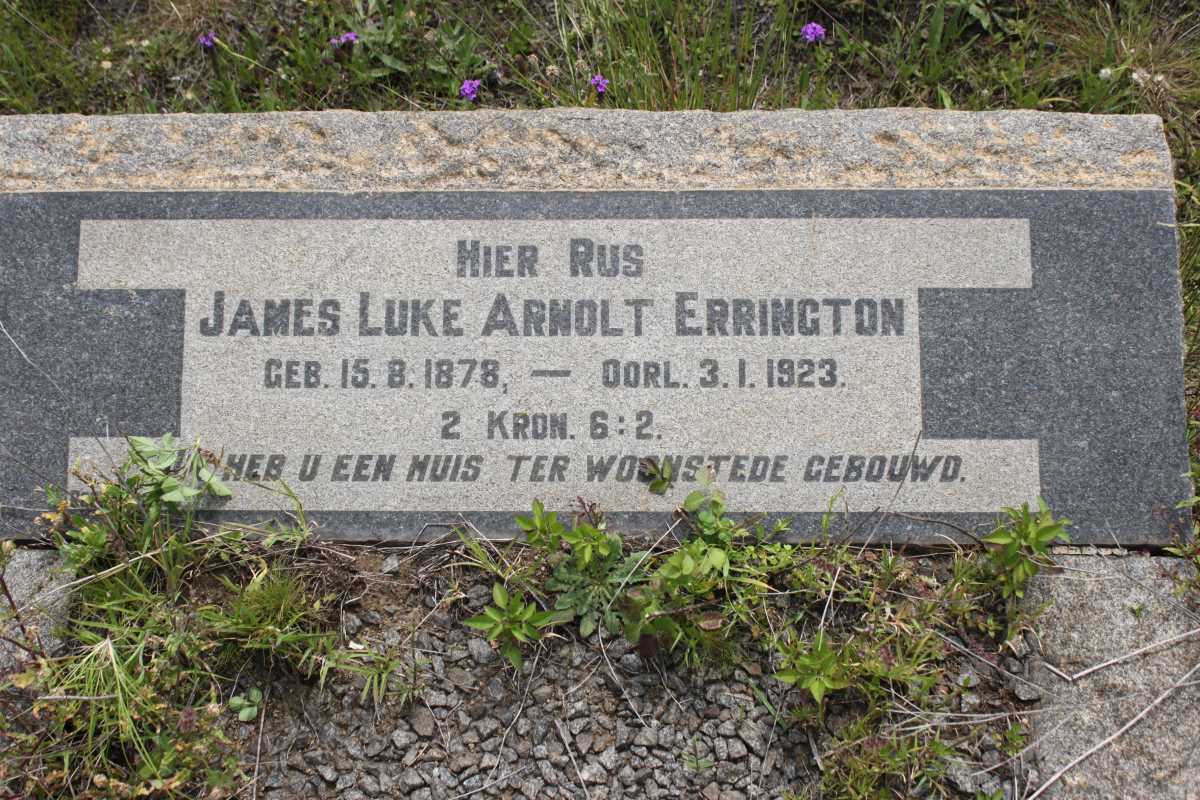 ERRINGTON James Luke Arnolt 1878-1923