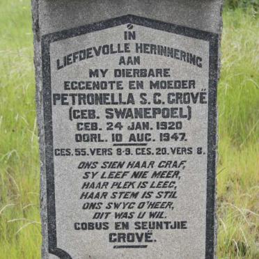 GROVË Petronella S.C. geb SWANEPOEL 1920-1947
