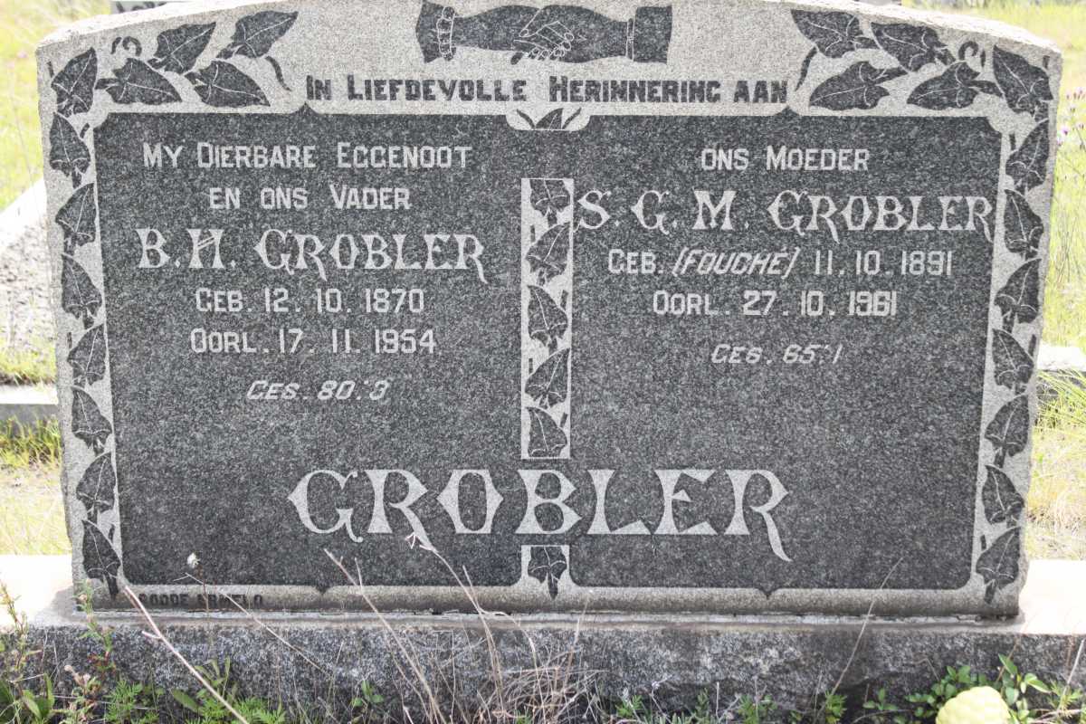 GROBLER B.H. 1870-1954 &amp; S.G.M. FOUCHÈ 1891-1961