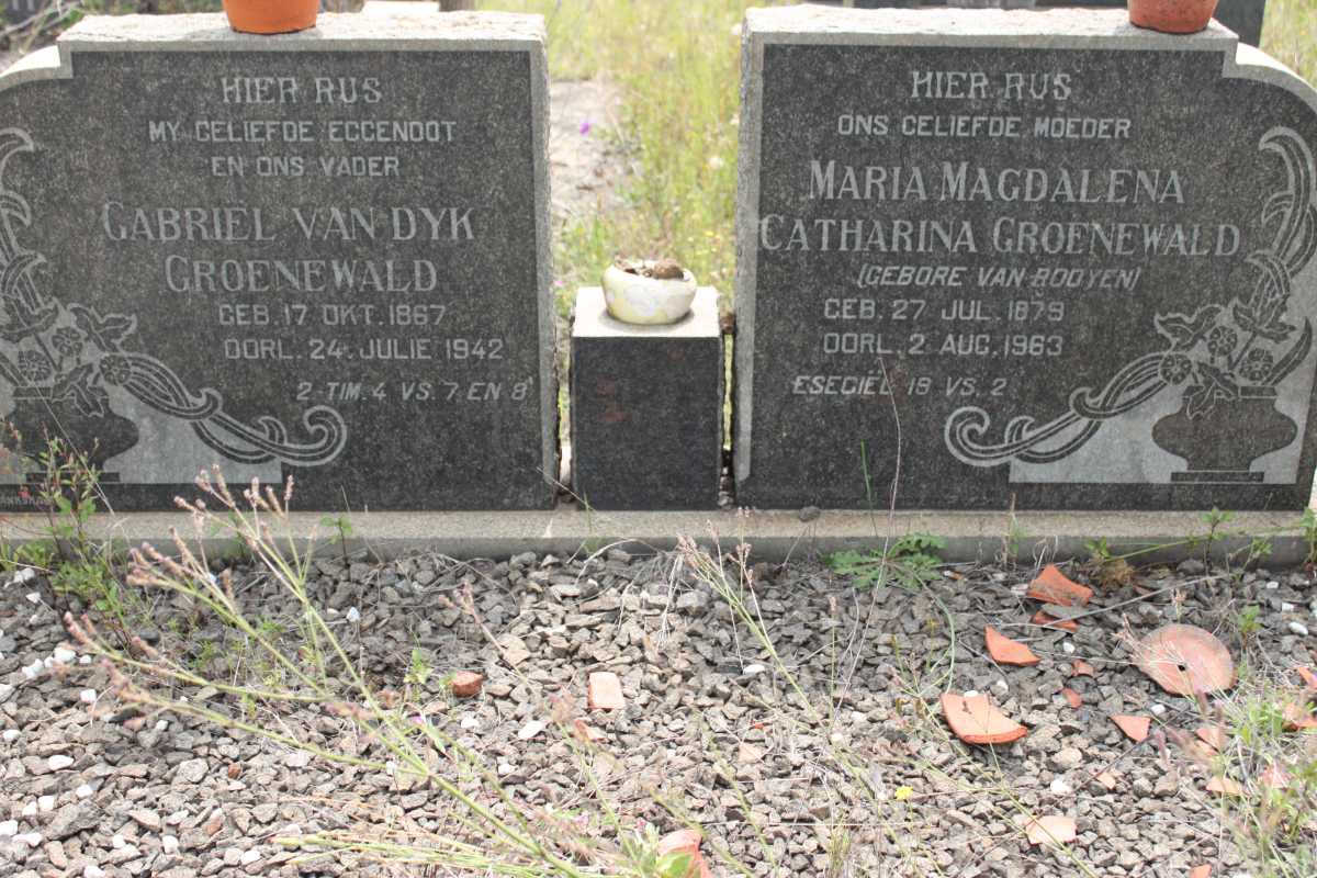 GROENEWALD Gabriel van Dyk 1867-1942 &amp; Maria Magdalena Cathrina VAN ROOYEN 1879-1963