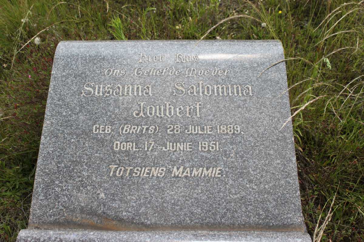 JOUBERT Susanna Salomina geb BRITS 1889-1951