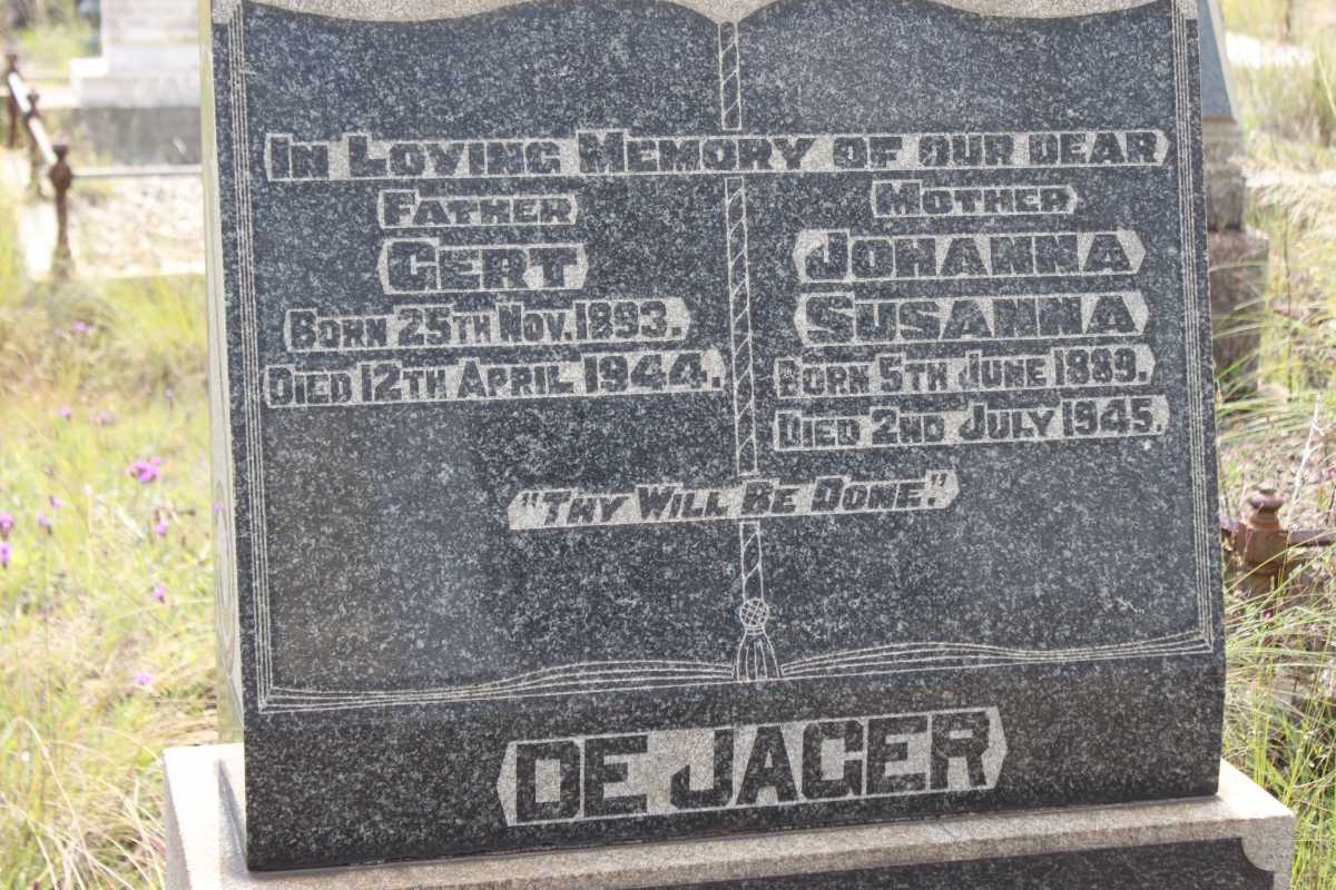 JAGER Gert, de 1893-1944 &amp; Johanna Susanna 1889-1945