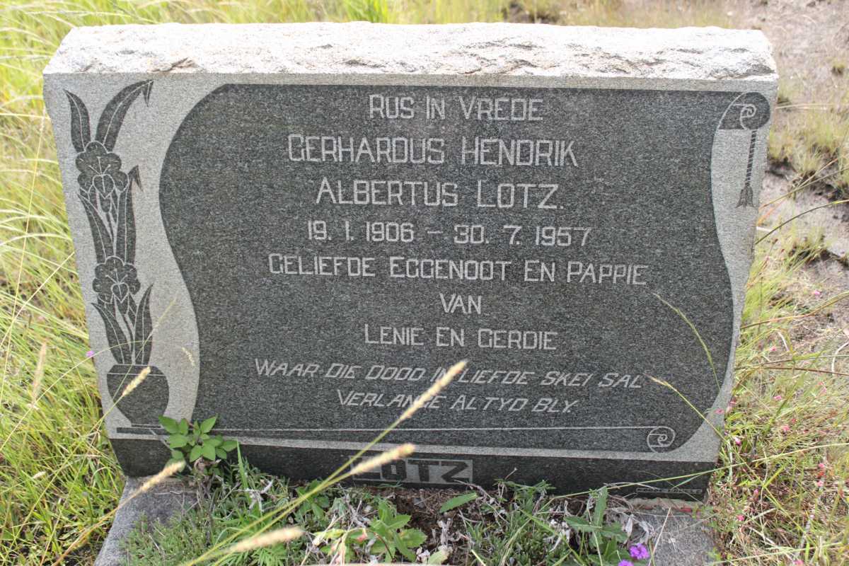 LOTZ Gerhardus Hendrik Albertus 1906-1957