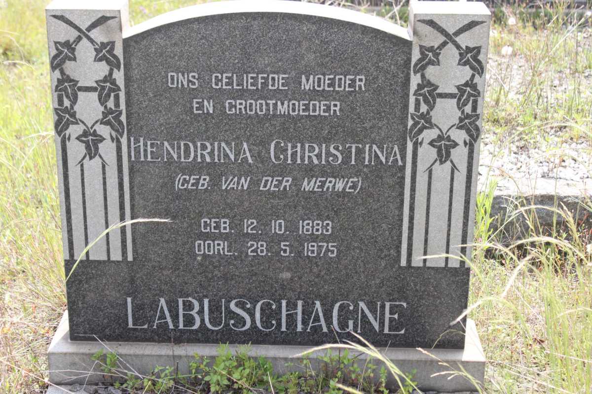 LABUSHAGNE Hendrina Christina geb VAN DER MERWE 1883-1975