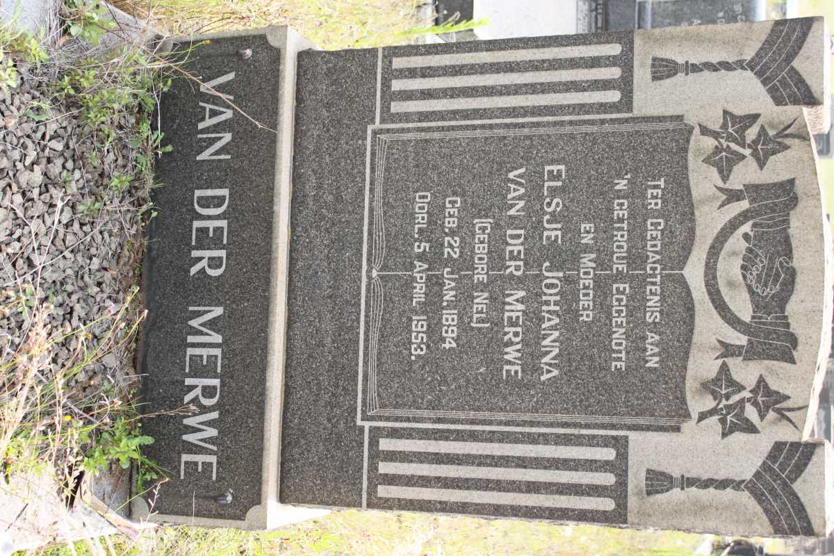 MERWE Elsje Johanna, van der geb NEL 1894-1953