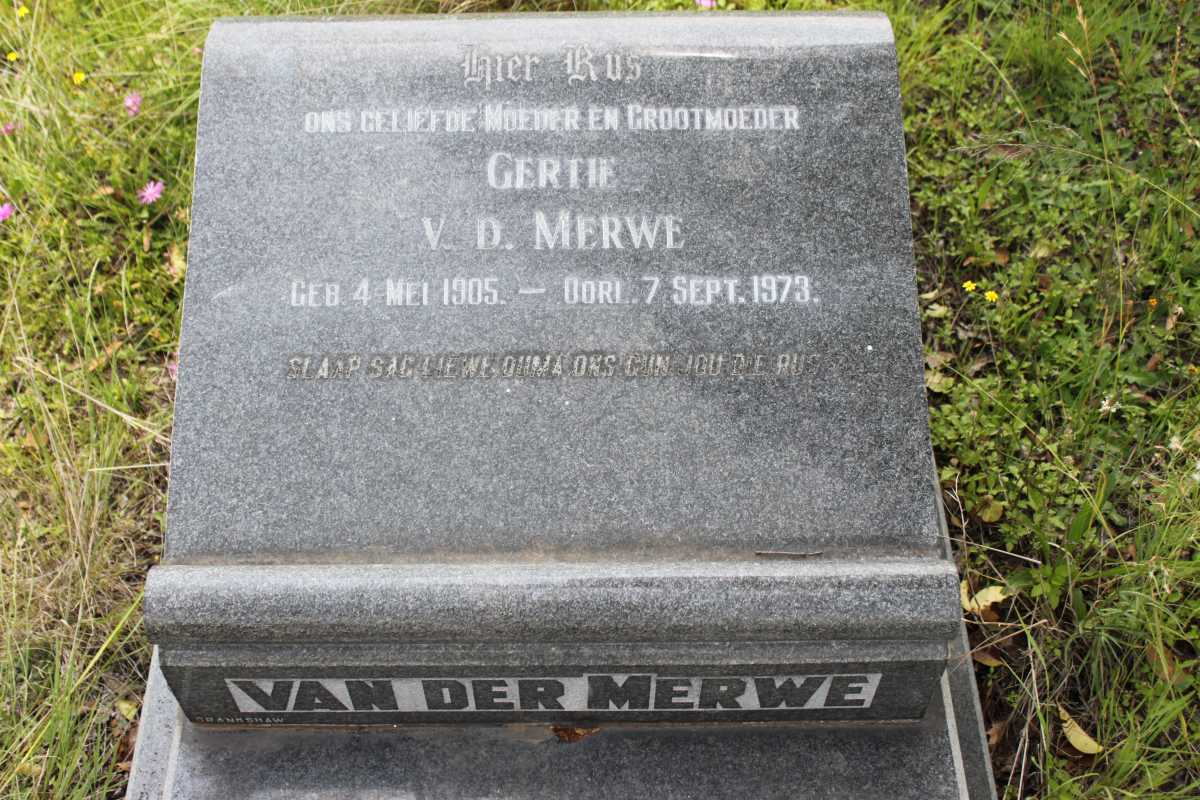MERWE Gertie, van der 1905-1973