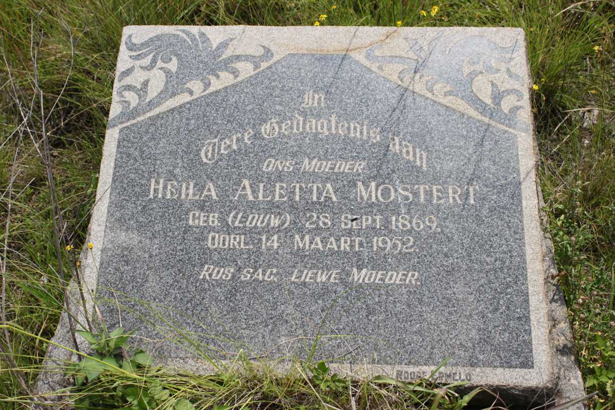 MOSTERT Heila Aletta geb LOUW 1869-1952