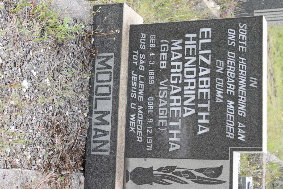 MOOLMAN Elizabetha Hendrina Margaretha nee VISAGIE 1889-1971