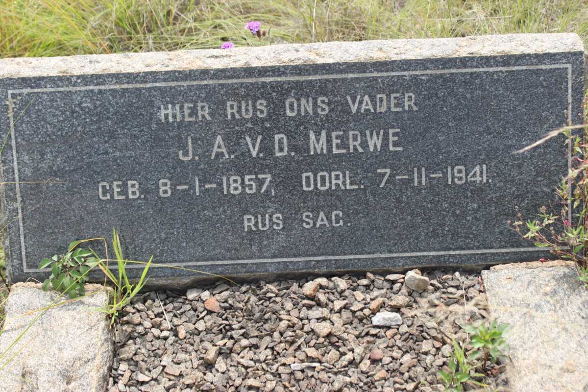 MERWE J.A., van der 1857-1941