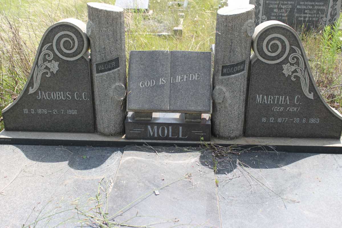 MOLL Jacobus C.C. 1876-1966 &amp; Martha C. FICK 1877-1963