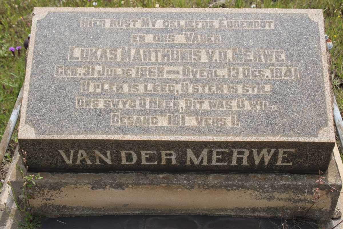 MERWE Lukas Marthunis, van der 1868-1941 