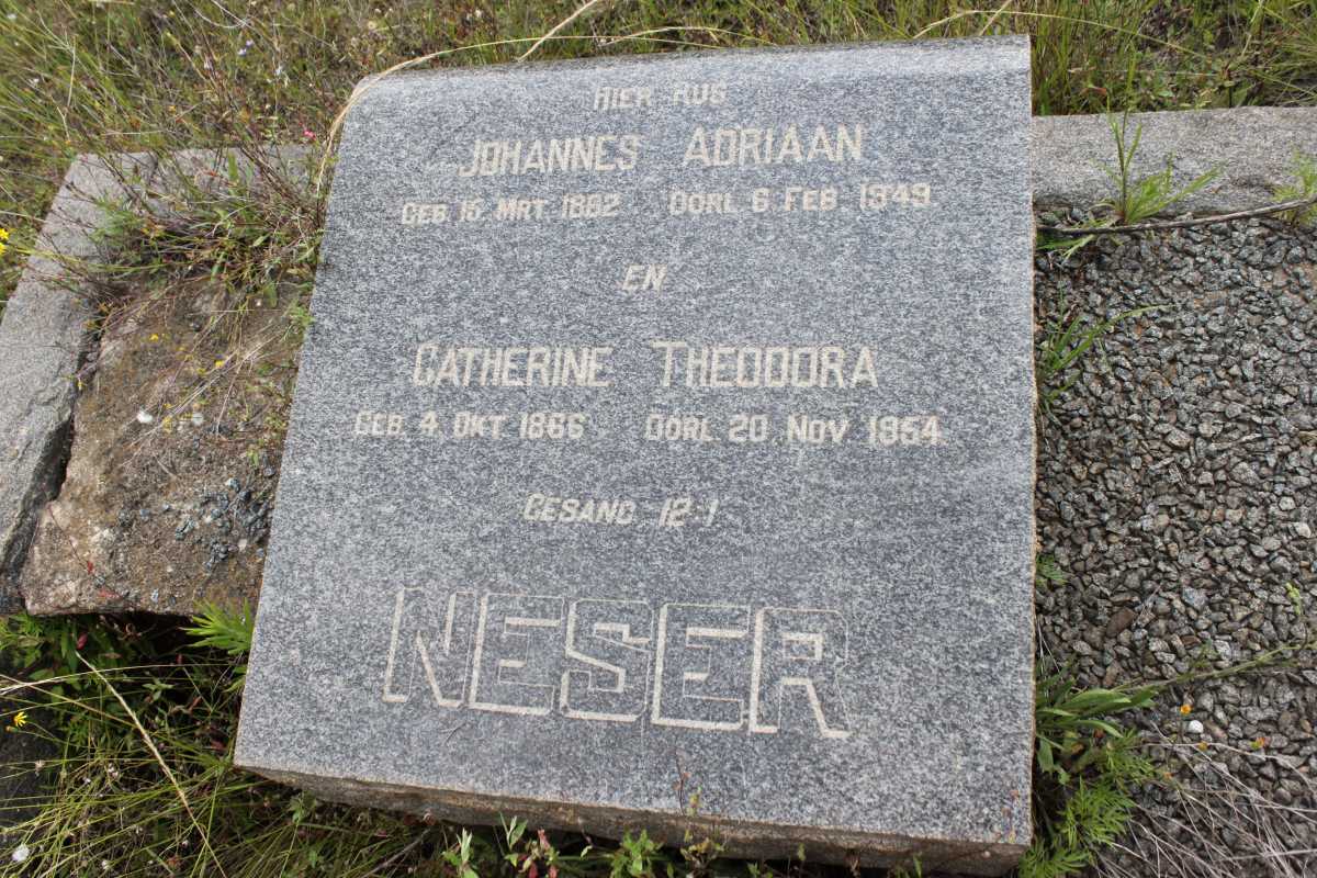 NESER Johannes Adriaan 1862-1949 &amp; Catherine Theodora 1866-1954