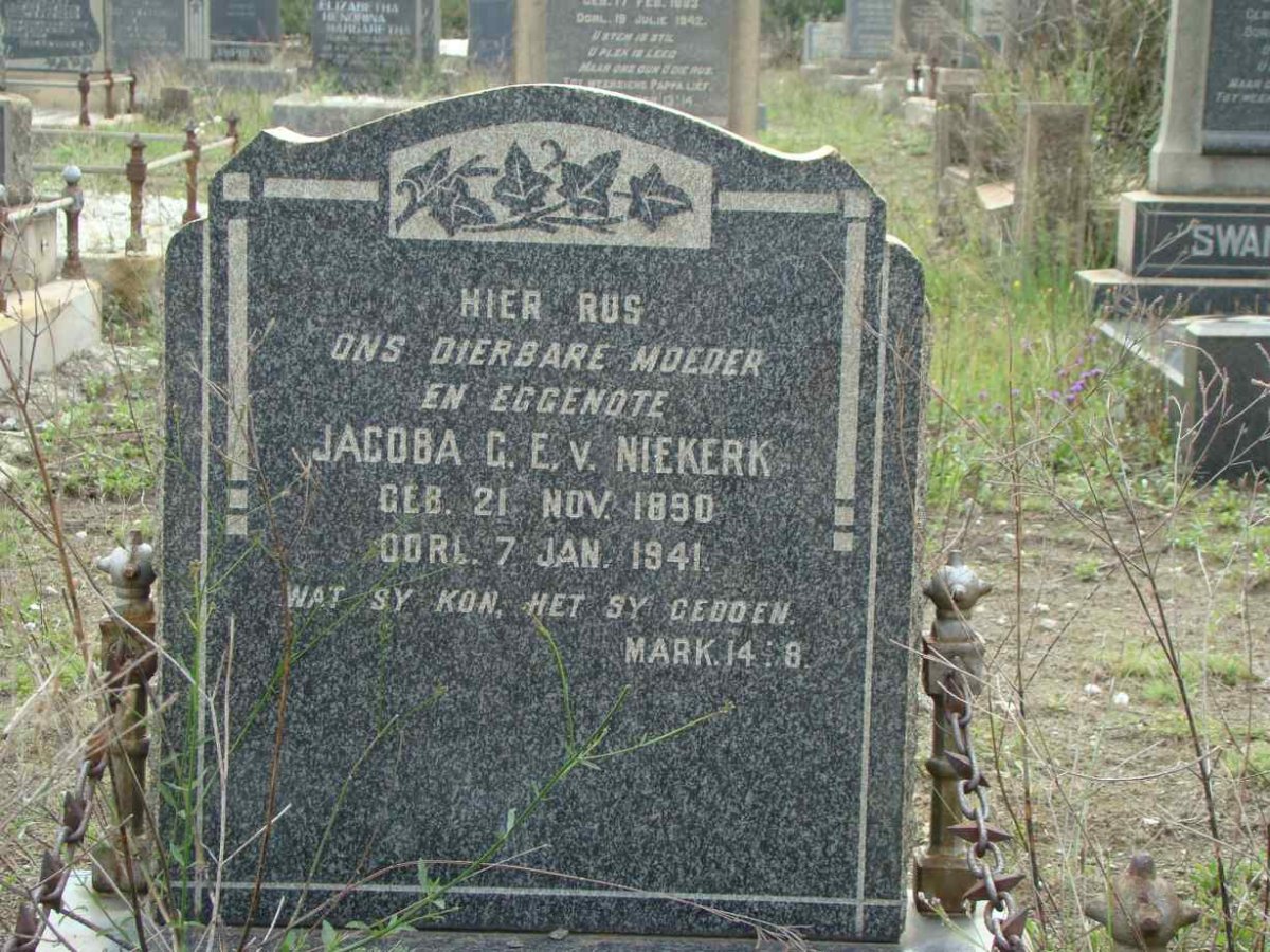 NIEKERK Jacoba G.E., v. 1890-1941