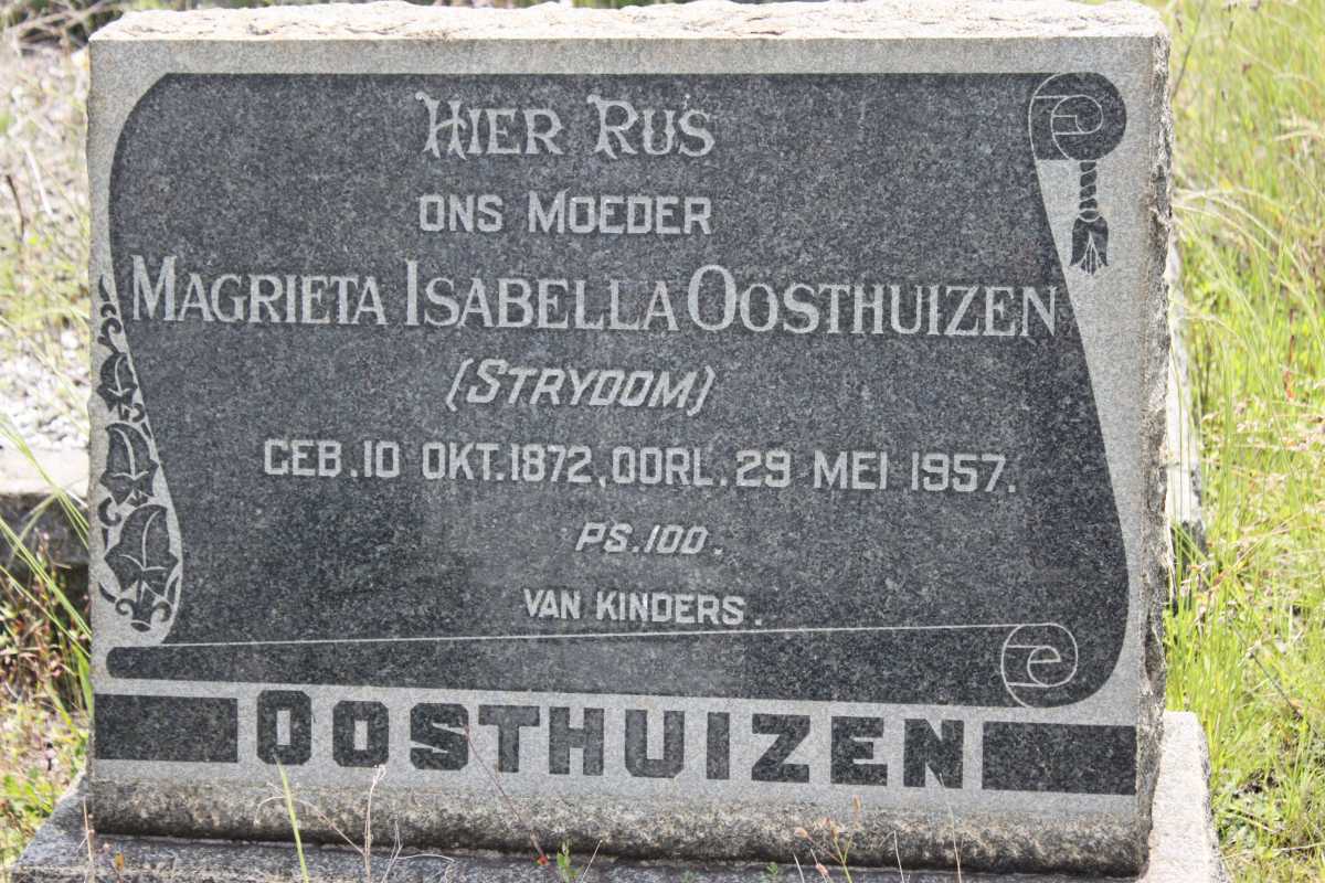 OOSTHUIZEN Magrieta Isabella geb STRYDOM 1872-1957