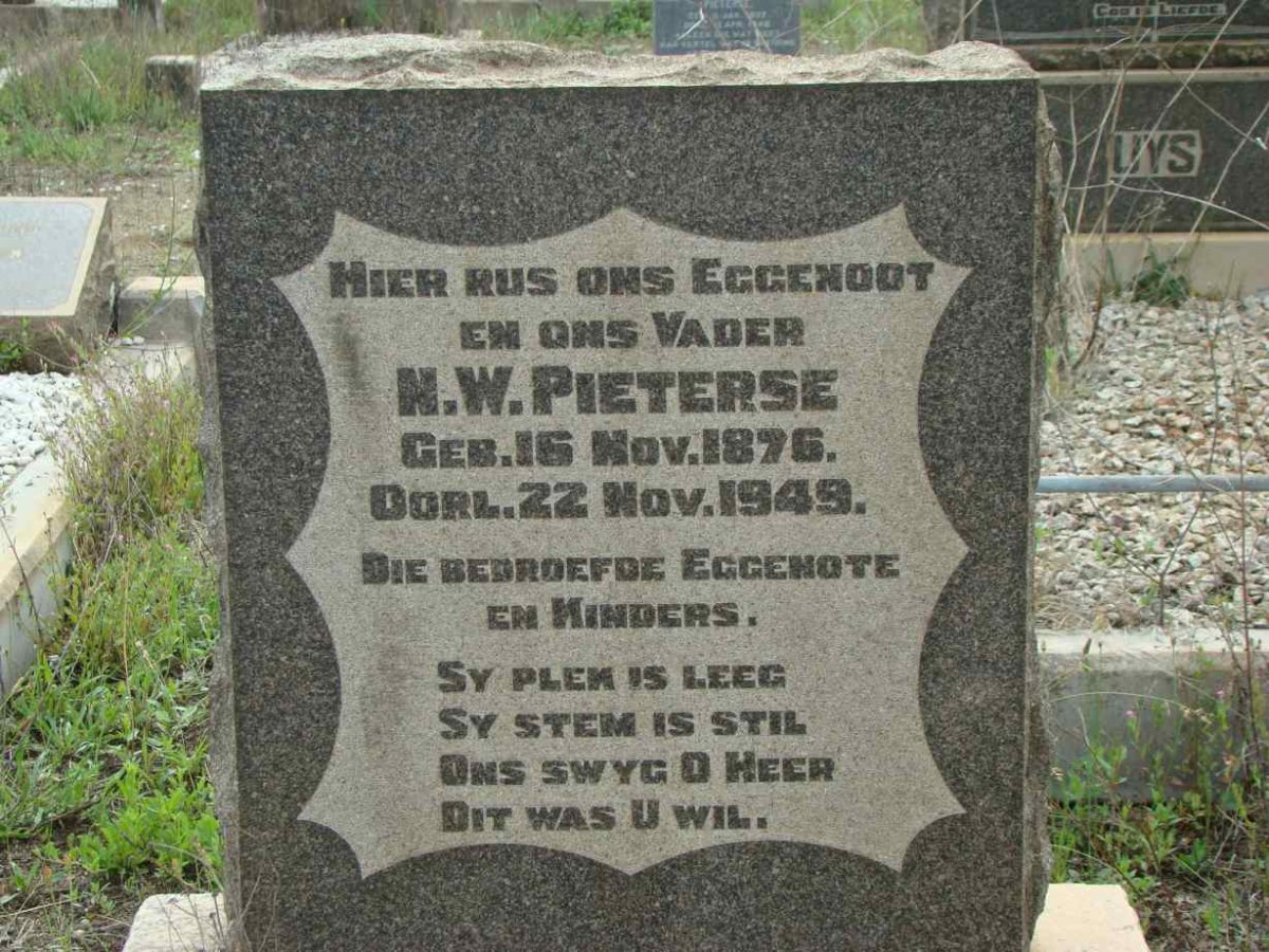 PIETERSE N.W. 1876-1949