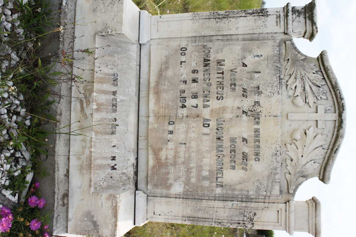 PIENAAR Mattheus Johannes 18?7-194? &amp; Jacomina Cornelia Adriana 