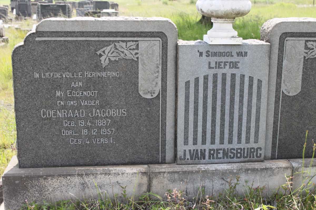 RENSBURG Coenraad Jacobus, J van 1887-1957