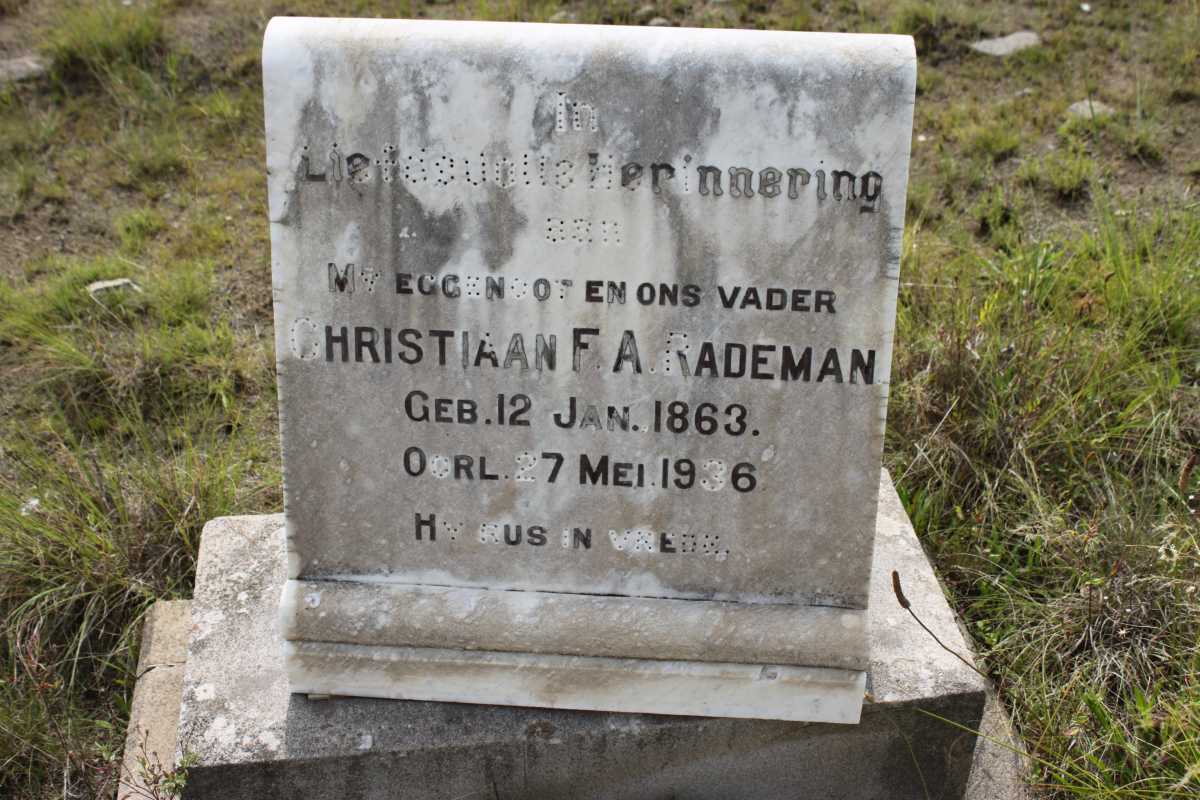 RADEMAN Christiaan F.A. 1863-1936