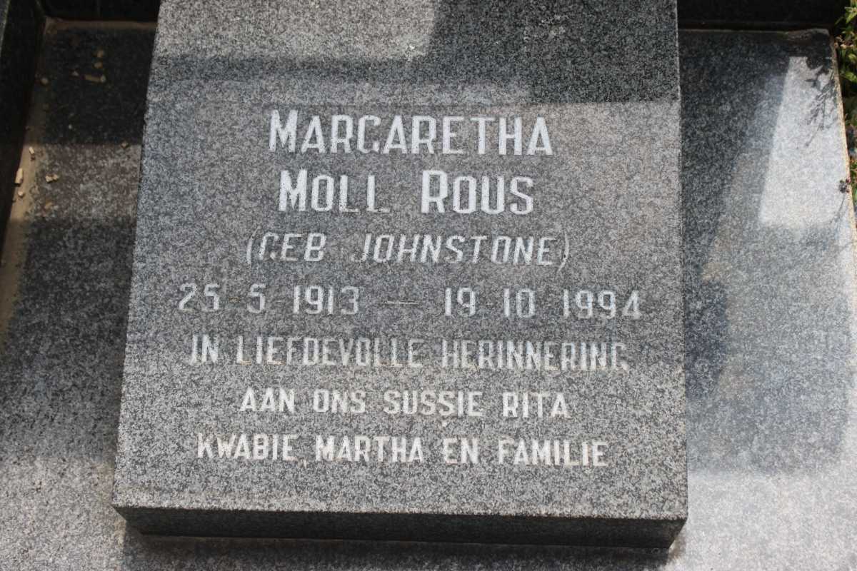 ROUS Margaretha Moll geb JOHNSTONE 1913-1994