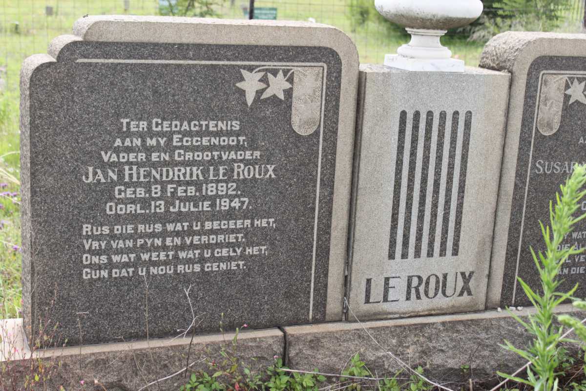 ROUX Jan Hendrik, le 1892-1947
