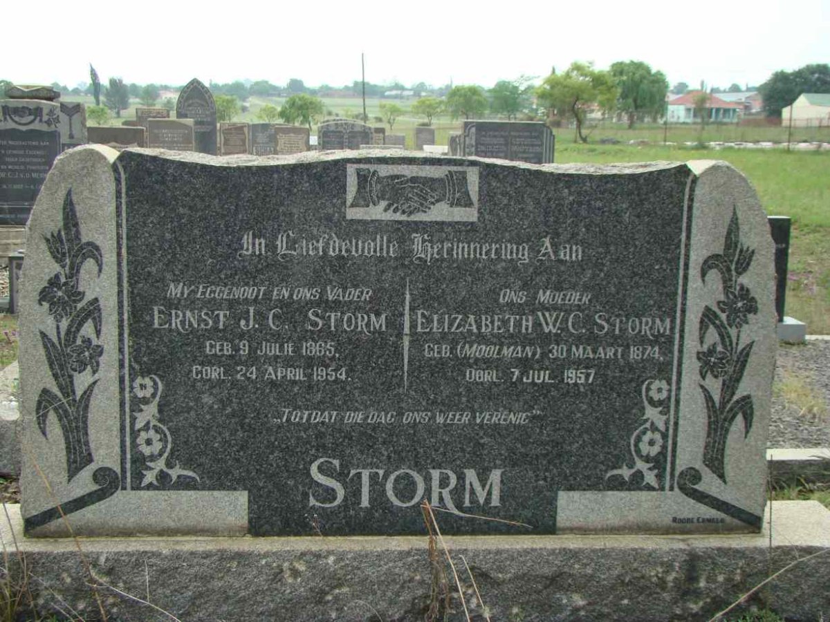 STORM Ernst J.C. 1865-1954 &amp; Elizabeth W.C. MOOLMAN 1874-1957