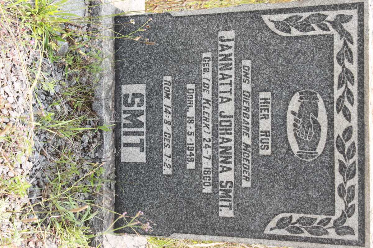 SMIT Jannatta Johanna geb DE KLERK 1860-1949